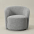 Everitte Bouclé Swivel Barrel Chair - Black and White Accent Swivel Chair | Swivel Chairs for Living Rooms | Kinwell Furniture | Top Swivel Chairs